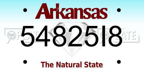 54825I8 Arkansas License Plate