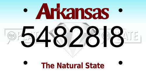 54828I8 Arkansas License Plate