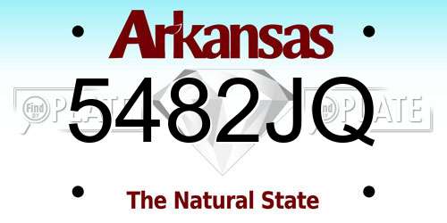 5482JQ Arkansas License Plate
