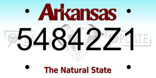 54842Z1 Arkansas License Plate