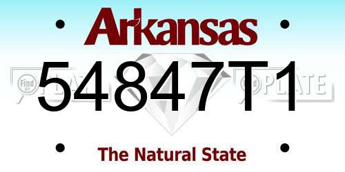 54847T1 Arkansas License Plate