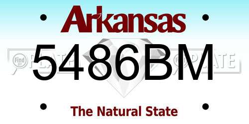 5486BM Arkansas License Plate