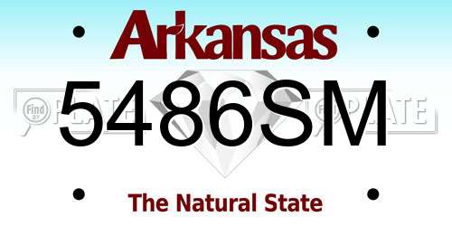 5486SM Arkansas License Plate