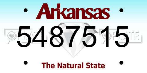 5487515 Arkansas License Plate