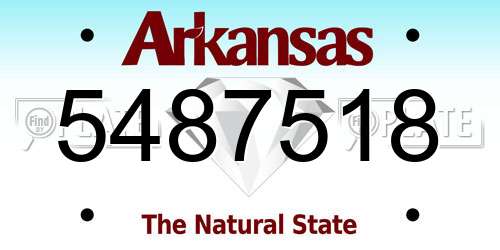 5487518 Arkansas License Plate