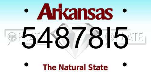 54878I5 Arkansas License Plate