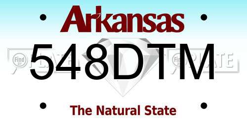 548DTM Arkansas License Plate