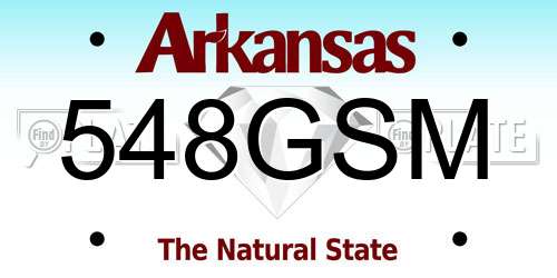 548GSM Arkansas License Plate