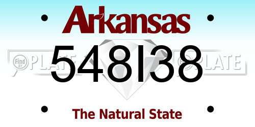 548I38 Arkansas License Plate
