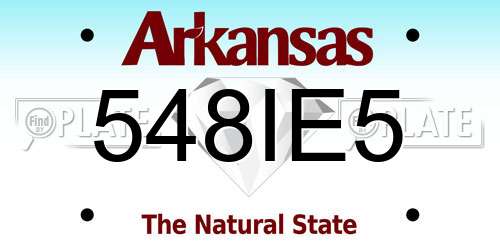 548IE5 Arkansas License Plate