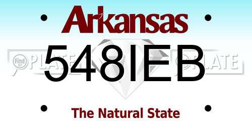 548IEB Arkansas License Plate