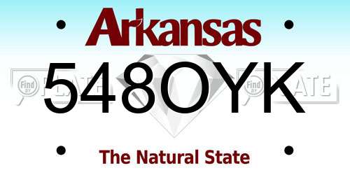 548OYK Arkansas License Plate