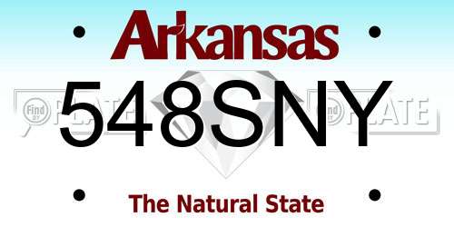 548SNY Arkansas License Plate