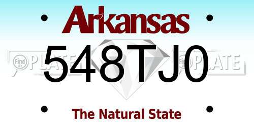 548TJ0 Arkansas License Plate
