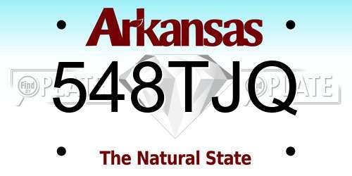 548TJQ Arkansas License Plate