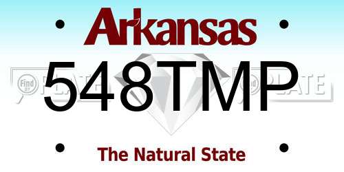548TMP Arkansas License Plate