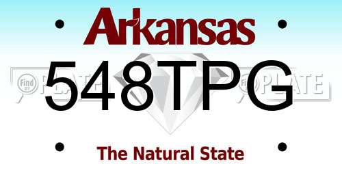 548TPG Arkansas License Plate