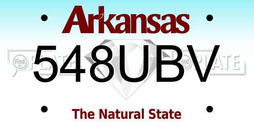 548UBV Arkansas License Plate