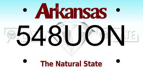 548UON Arkansas License Plate