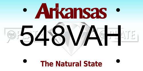 548VAH Arkansas License Plate