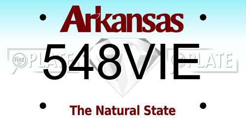 548VIE Arkansas License Plate