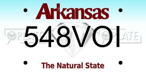 548VOI Arkansas License Plate