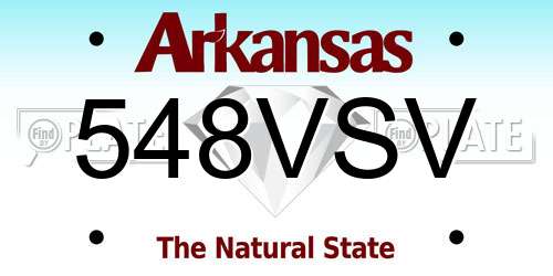 548VSV Arkansas License Plate