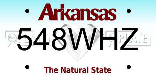 548WHZ Arkansas License Plate