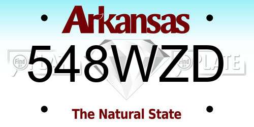 548WZD Arkansas License Plate