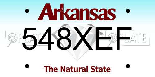548XEF Arkansas License Plate