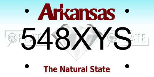 548XYS Arkansas License Plate
