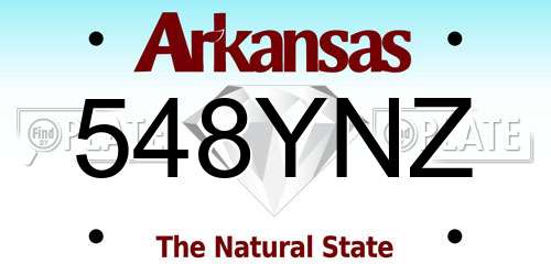 548YNZ Arkansas License Plate