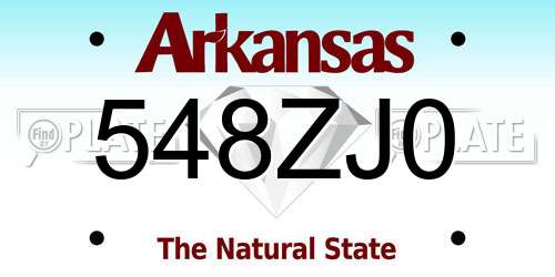 548ZJ0 Arkansas License Plate