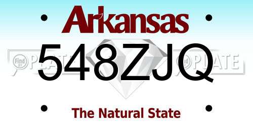 548ZJQ Arkansas License Plate