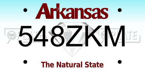 548ZKM Arkansas License Plate