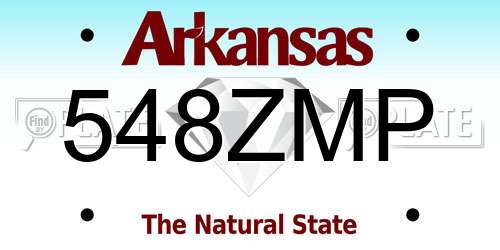 548ZMP Arkansas License Plate