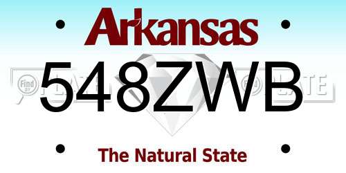 548ZWB Arkansas License Plate