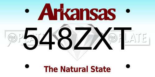 548ZXT Arkansas License Plate