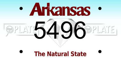 5496 Arkansas License Plate
