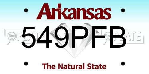 549PFB Arkansas License Plate