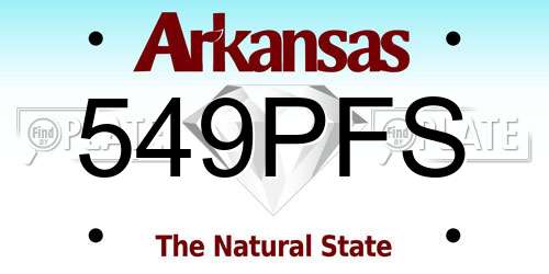 549PFS Arkansas License Plate