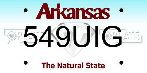 549UIG Arkansas License Plate