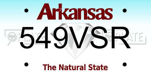 549VSR Arkansas License Plate