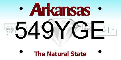 549YGE Arkansas License Plate