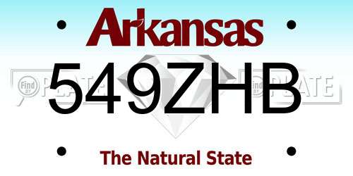 549ZHB Arkansas License Plate