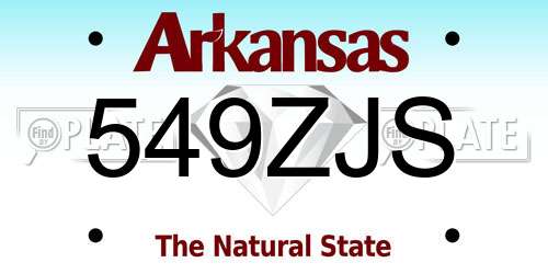 549ZJS Arkansas License Plate
