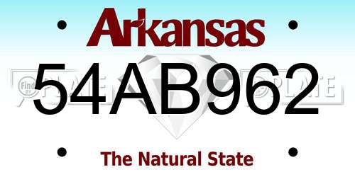 54AB962 Arkansas License Plate