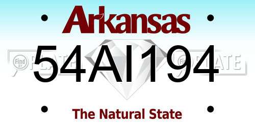 54AI194 Arkansas License Plate
