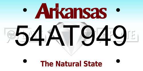 54AT949 Arkansas License Plate