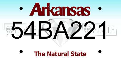 54BA221 Arkansas License Plate